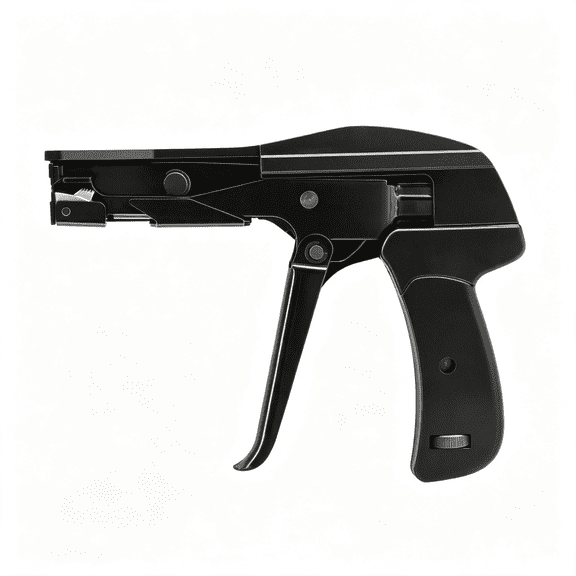 KASIU 42708 Zip Tie Gun/Cable Tie Install Tool, Adjustable Tension with Built-In Cutter, for Nylon Ties Up to 1/4- Black, Versatile Zip Tie Gun