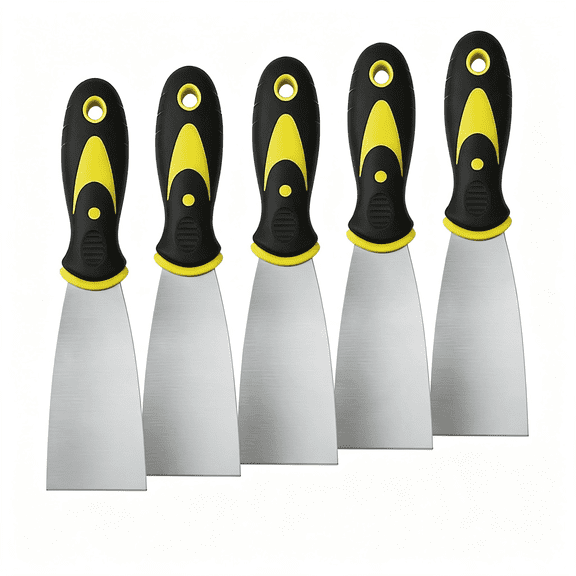 KASIU 5 Pcs Putty Knife,2 " Spackle Knives,Stainless Steel Paint Scraper for Repairing Drywall,Removing Wallpaper,Mud,Plaster Scraping,Applying Putty