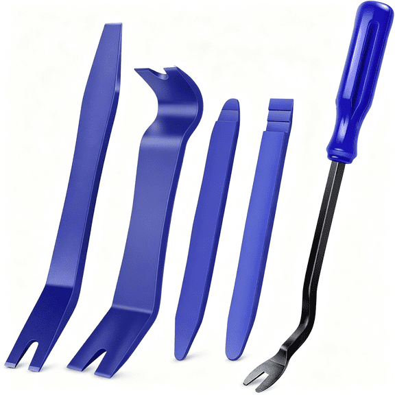 KASIU 5Pcs Auto Trim Removal Tool Kit No-Scratch Pry Tool Kit for Car Door Clip Panel&Audio Dashboard Dismantle -5Pcs,No-Scratch Plastic Trim Removal Tool