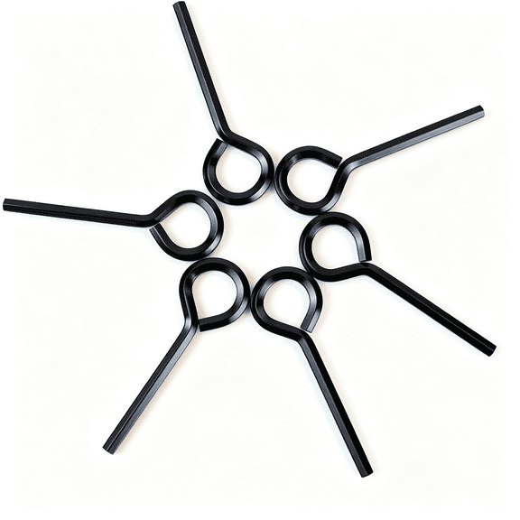 KASIU 6 Pack Allen Wrench Hex Key for Push Bar Door Panic Exit Devices 5/32 Inch Standard Hex Dogging Key with Full Loop Hex Key Keychain Set Solid Metal Hex Keys Wrench (Black)