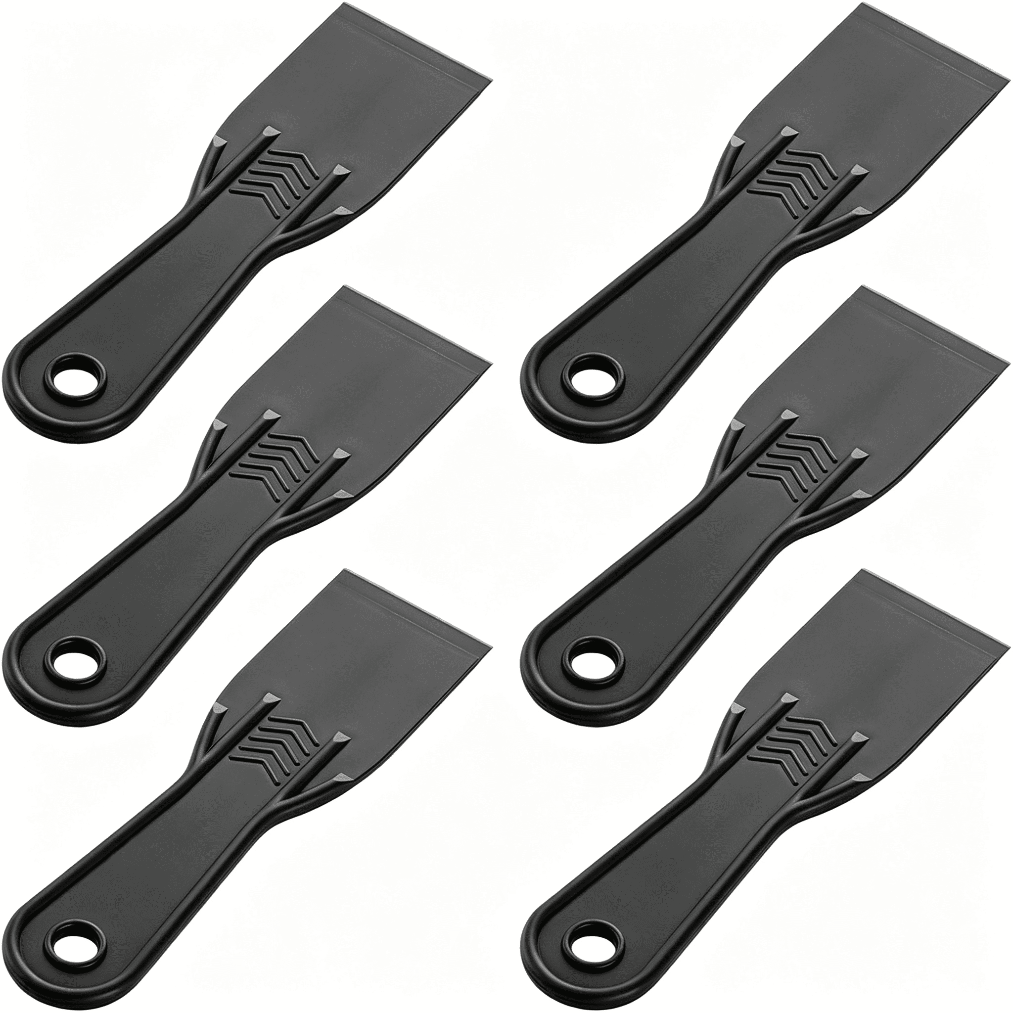 KASIU 6 Pcs Plastic Putty Knife, 2 Inch Black Flexible Putty Knife ...