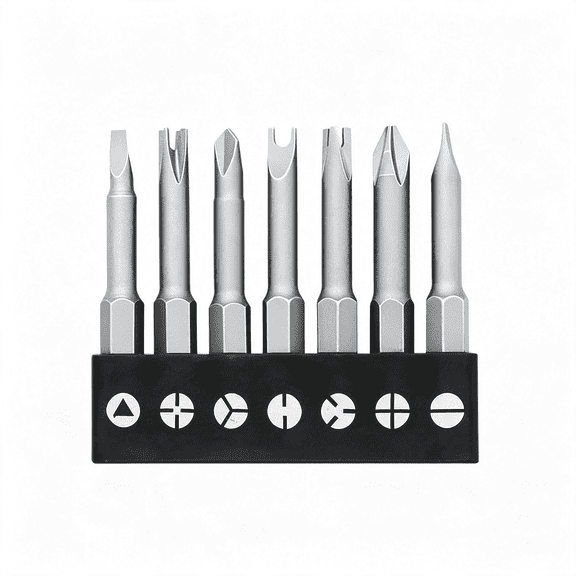 KASIU 7 Pcs 1/4" Hex Shank Magnetic Special Shaped Screwdriver Insert Bits Set U-Shape Y-Type Triangle Inner Cross 3-Points Phillips Slotted Screwdriver Bits Tool