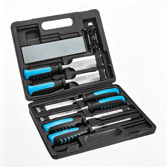KASIU 8-Piece Wood Chisel Set for Woodworking, with Honing Guide, Sharpening Stone and Storage Case, Comprehensive Tool Set 1/4" - 1-1/2"
