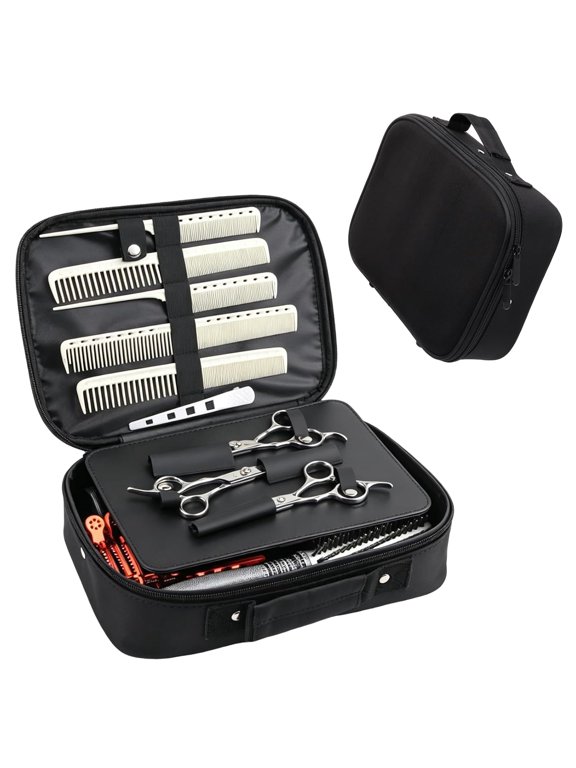 Barber Bag Hard Shell Barber Case,Clipper Case for Barbers with Shoulder Strap,Barber Travel Case Organizer for Clippers & Supplies,Hair Tool Bag Barber Accessories Storage,Black