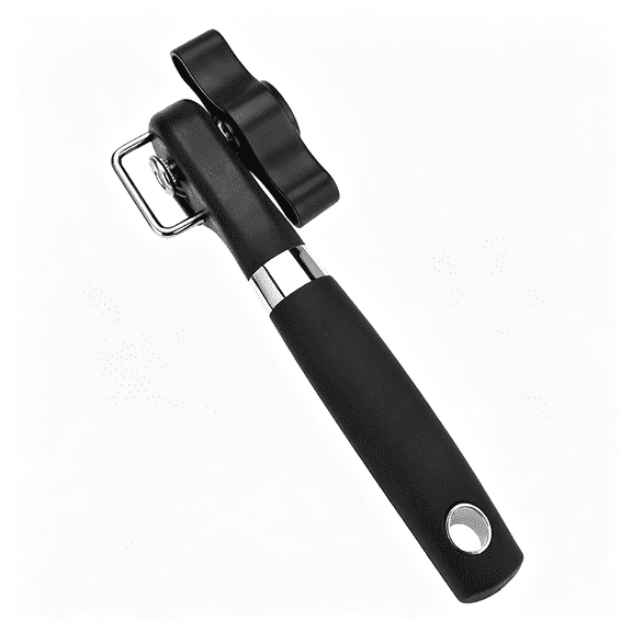 KASIU Can Opener Smooth Edge Side Cut Stainless Steel Manual Can Opener with Ergonomic Handle,Handheld Can Openers for All Can Sizes,No Edges,Reusable Lid,Easy Turn Knob