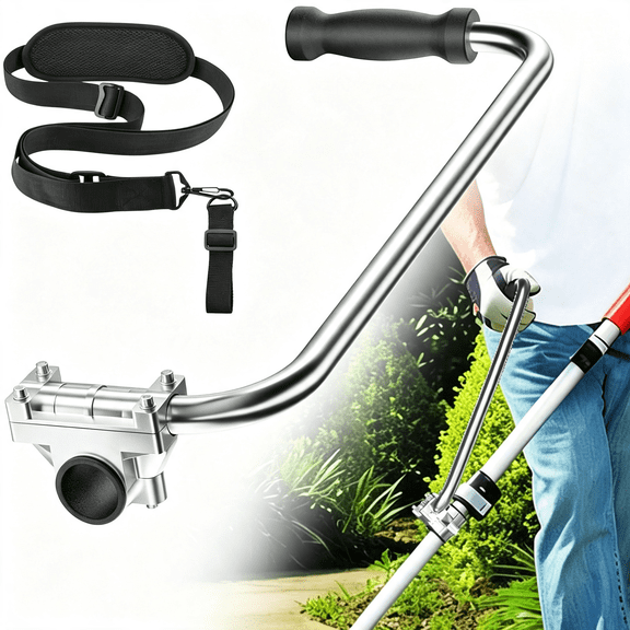 KASIU Ergonomic Weed Eater Handle,String Trimmer Grip with Adjustable Shoulder Harness&Bracket Clamp,Universal Back Saver Handle Extension Trimmer Handle for Lawn Care,Yard Trimming