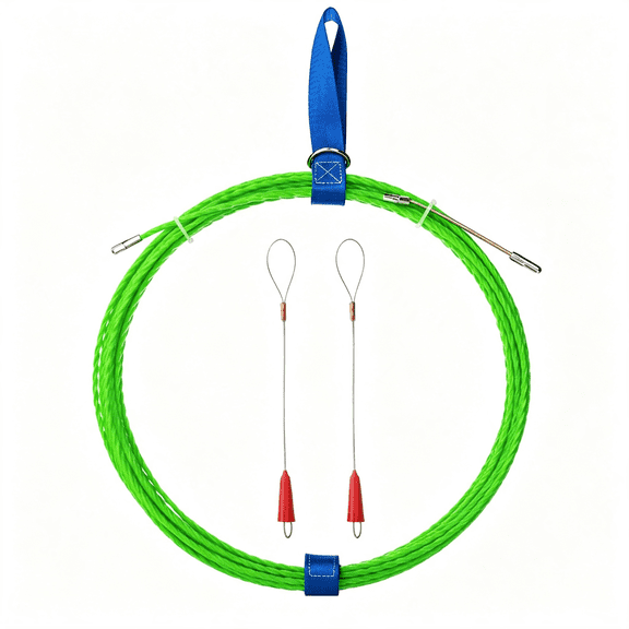 KASIU Fish Tape Wire Puller through Wall Wire Threader Fish Plus Fish Cable Fastener with Steel Rope 32Ft(4Mm 10M),Durable Fish Tape Wire Puller