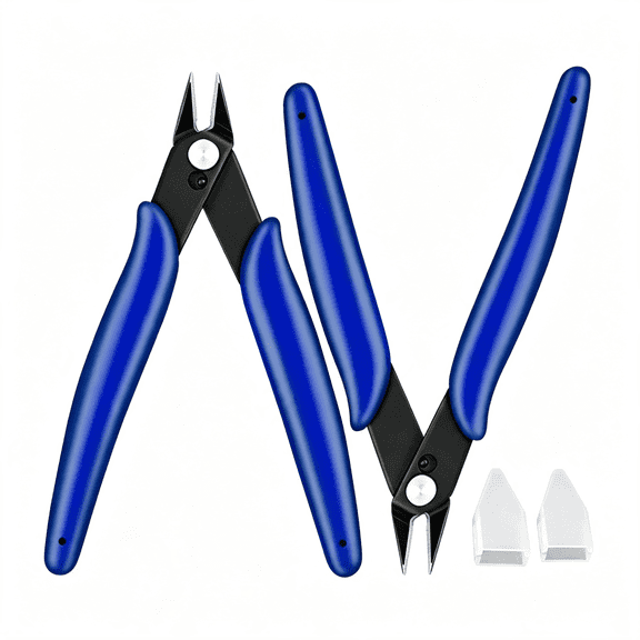 KASIU Flush Cutters,2Pcs Micro Wire Cutters for Craft,Jewlery Making,Electronics,Plastic Models,Zip Tie Sprue Cutter Wire Cutters for Crafting