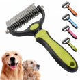 KASIU Grooming Dual Tooth for Dogs, Cat Deshedding Brush Rake for ...