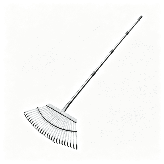 KASIU Heavy Duty Garden Rake, Metal Leaf Rake with 73" Adjustable Handle and 25 Tines for Lawn, Yard, Garden Beds, Leaves, Debris and Shrubs