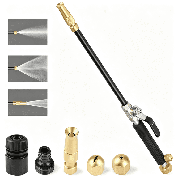 KASIU High Pressure Hose Nozzle for Garden Hose,Hydro Jet High Pressure Power Washer Gun,Portable Hydrojet High Pressure Power Washer Water Gun with 3 Hose Nozzles for Cleaning Garden&Sidewalk