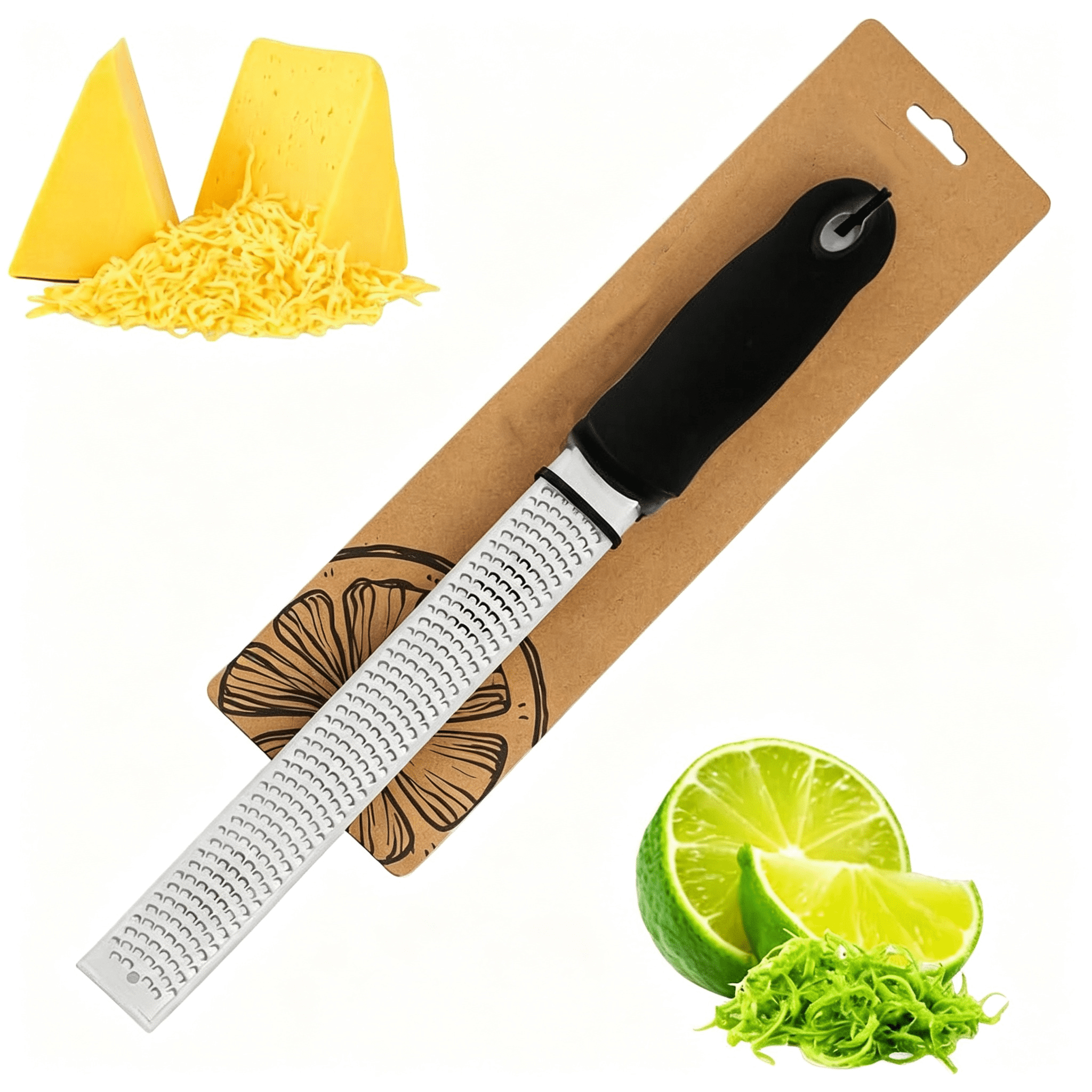 KASIU Lemon Zester and Cheese Grater, Professional, 12 Inch, Black ...