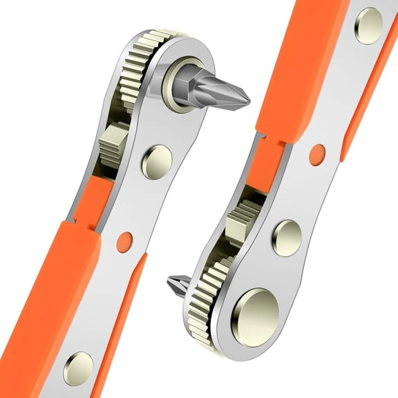 KASIU Mini Ratchet Wrench,Right Angle Phillips Magnetic Screwdriver for Tight Spaces with 1/4"Drive High Torque Offset Reversible Mini Ratchet Offset Screwdriver for Tight Areas(1Pc