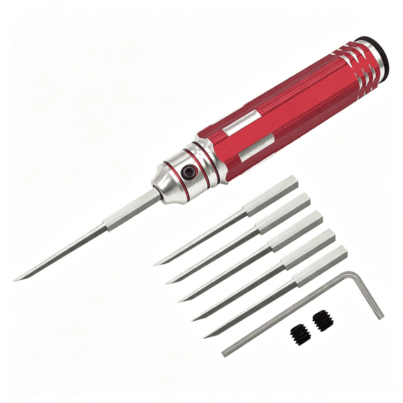 KASIU Model Scriber Gundam Resin Carved Scribe Line Hobby Cutting Tool Chisel 7 Blades 0.1/0.2/0.4/0.6/0.8/1.0/2.0Mm Multiple Blades & Fine Carving Scribe Tool