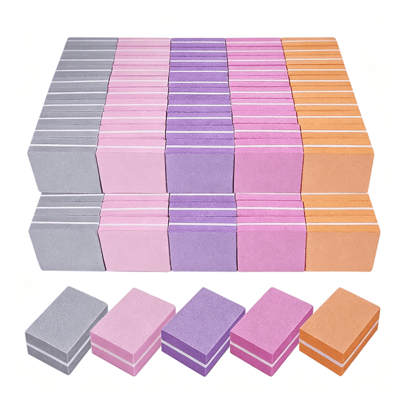 KASIU Nail Buffers 100Pcs ,Mini Buffer Block Nail File for Acrylic Nails&Natural Nails,100/180 Grit Nail Buffer Block Bulk Buffing Blocks for Nail Buff Professional Manicure File Blocks Mix Color