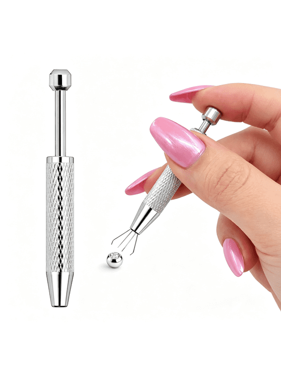 Piercing Tools for Changing Jewelry - Threader Piercing Changing Tool with Ball Grabber - Flat Back Earring Nose Taper Insertion Tool Body Jewelry Tools Flatback Screw Kit 16G 18G