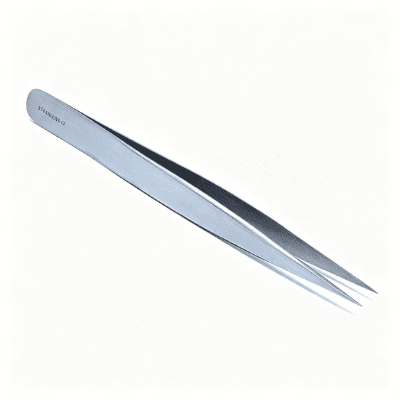KASIU Premium High Jeweler Style Forceps Tweezers,Fine Point Tips,Stainless Steel,4.5" L,Fine Point Jewelers Tweezers