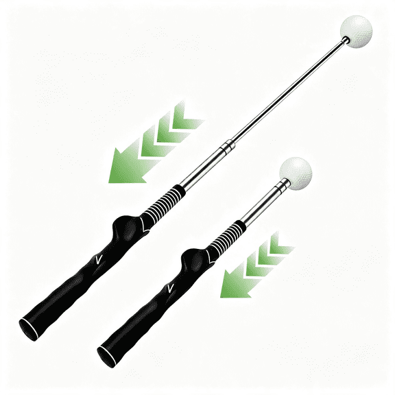 KASIU Retractable Golf Swing Trainer,Golf Training Aid with Arm Band for Strength &Amp; Tempo Training,Golf Grip Trainer for Right-Handed Chipping Hitting,Indoor &Amp; Outdoor Practice
