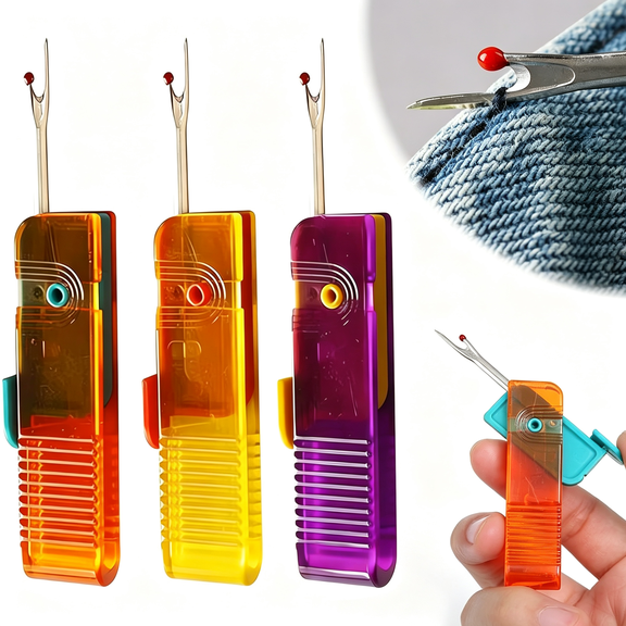 KASIU Seam Ripper,Folding Seam Rippers for Sewing,Small Threadripper,Portable Thread Cutter,Mini Clothes Tag Remover,Stitch Remover Tool for Needlework,Diy,Crafting 3 Pack