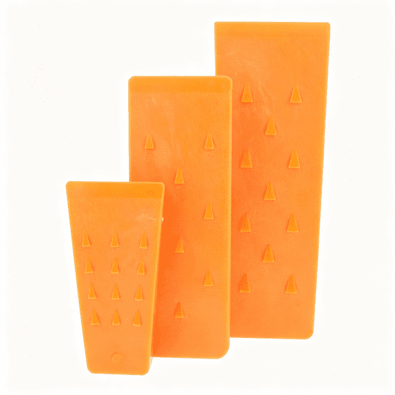 KASIU Spiked Tree Felling Wedges for Tree Cutting Orange Plastic Tree Wedges with Anti-P" Design,Logging Tools 3 Pack