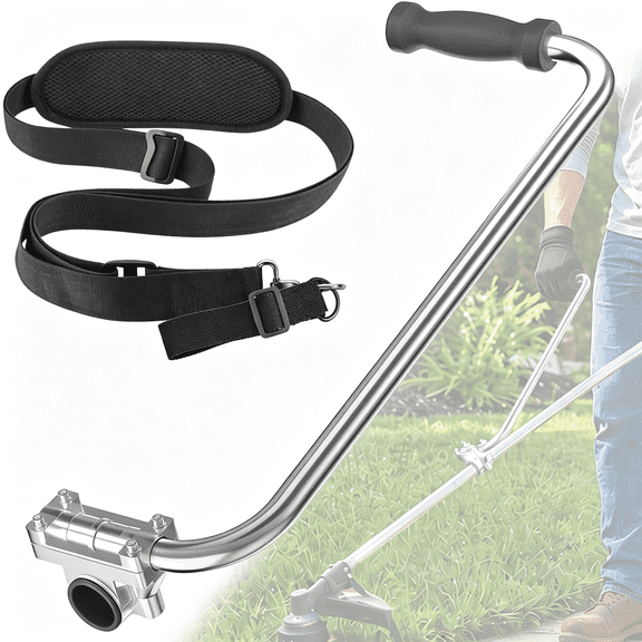KASIU Weedeater Handle,Ergonomic Trimmer Grip,Weed Eater Handle Extension Back Saver with Bracket Clamp,String Trimmer Handle with Shoulder Harness for String Trimmer,Lawn Care