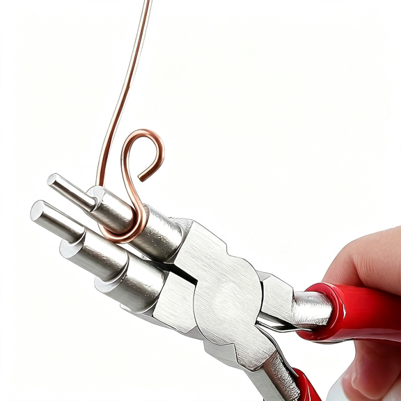 KASIU Wire Looping Pincers-Create 6 Sizes (Ranging 3-9Mm) of Loops&Jump Rings,5.9" Long (140Mm),Polished Steel Head&Pvc Comfort Handle