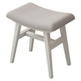 thumbnail image 1 of Solid Wood Vanity Bench Stool, Small Makeup Chair with Saddle Cushion for Bedroom, Living Room, Entryway, White, 1 of 11