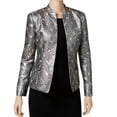 thumbnail image 1 of KASPER $129 Womens New 1122 Gold Metallic Jacquard Jacket 12 B+B, 1 of 3