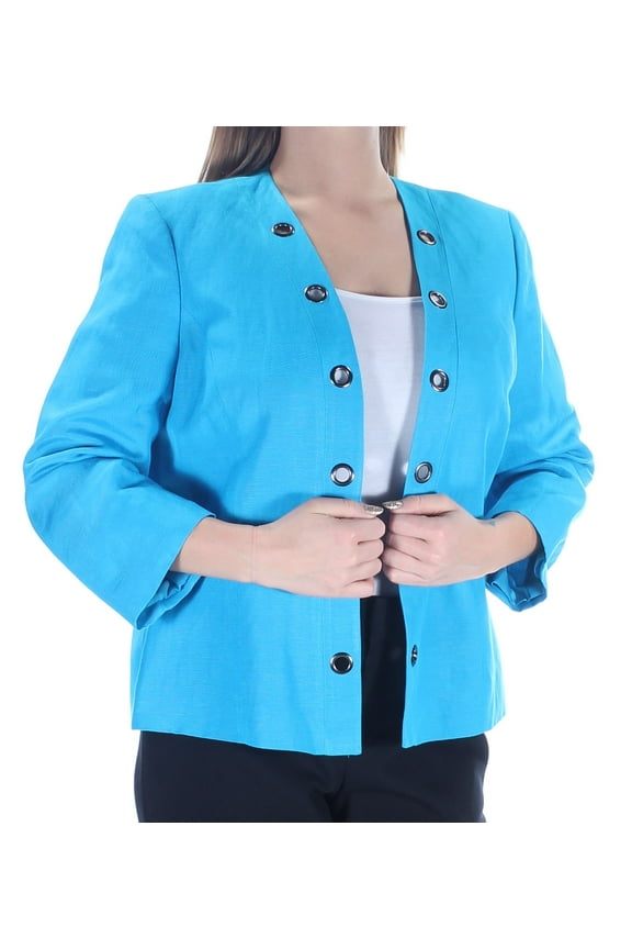 $129 Womens New 1500 Blue Eyelet Open Cardigan Top 4 B+B