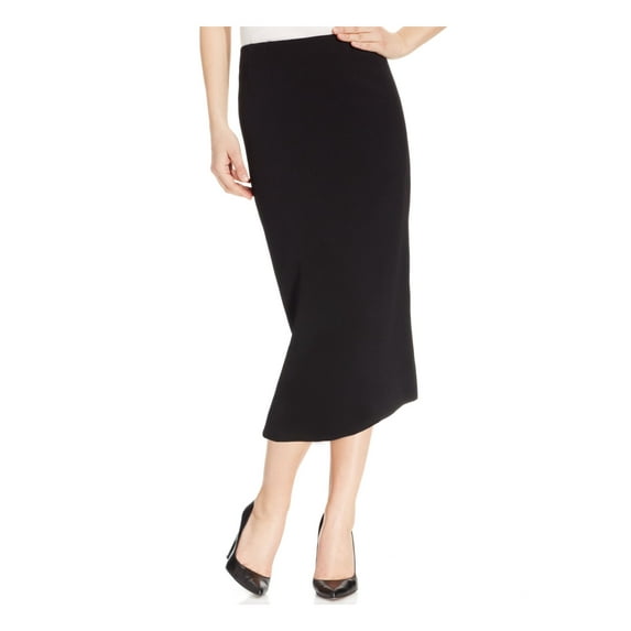 KASPER Womens Black Slitted Below The Knee Wear To Work Pencil Skirt 12