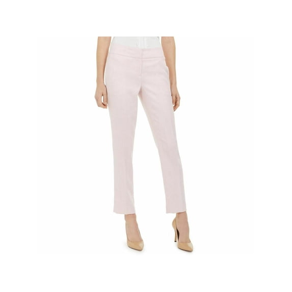 KASPER Womens Pink Herringbone Pants Size: 18