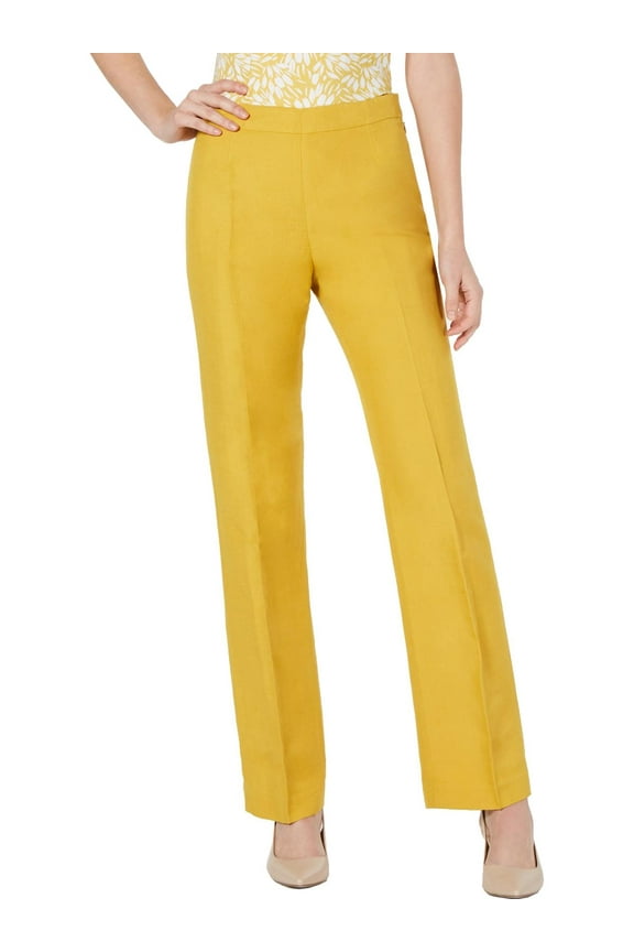 Womens Yellow Boot Cut Pants Size: 16