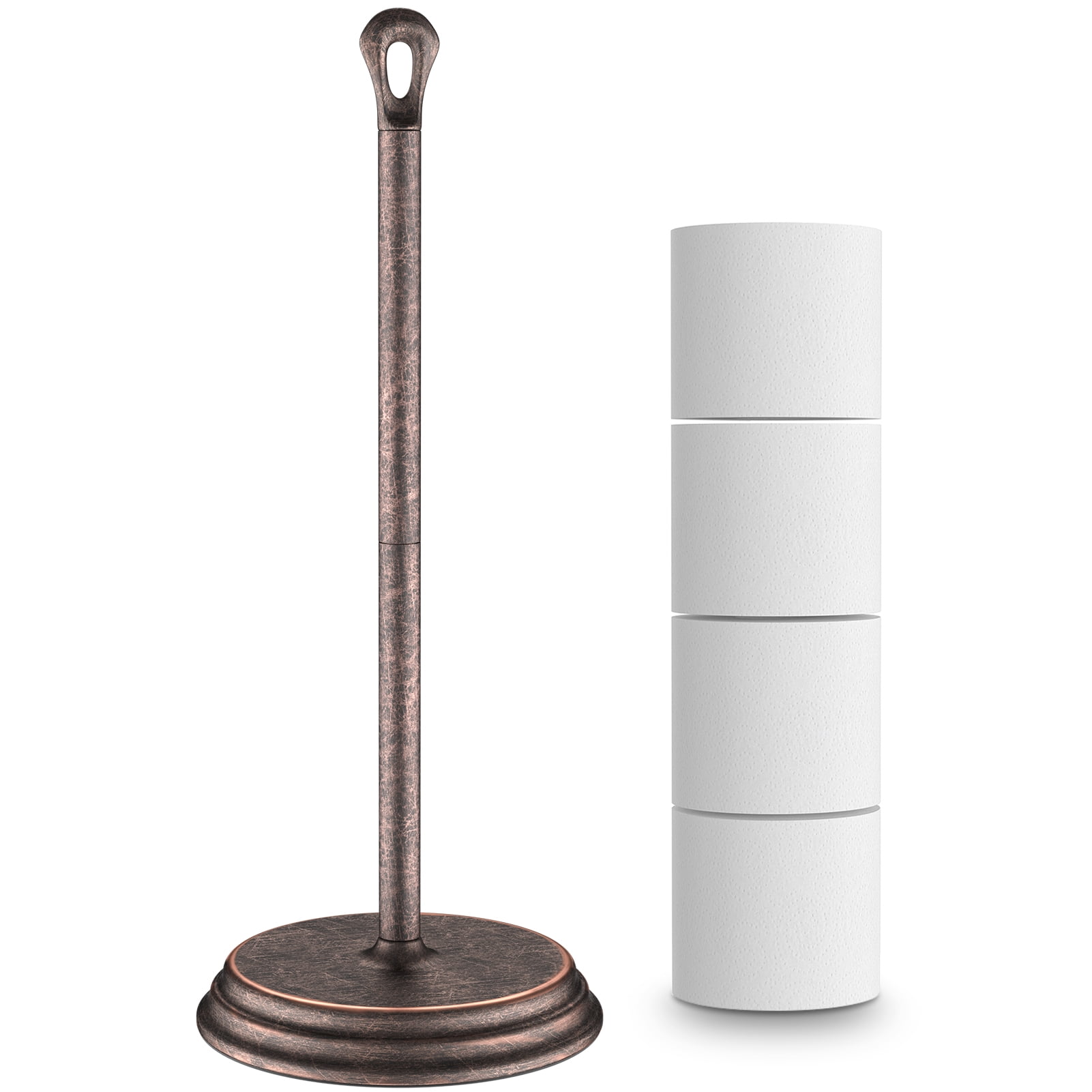 KASUNTO Freestanding Metal Toilet Paper Holder with Rustproof Finish (Oil Rubbed Bronze)