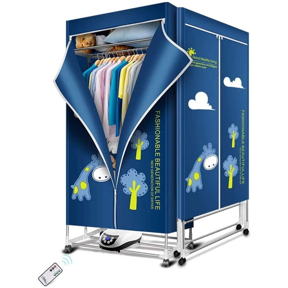 KASYDoFF Clothes Dryer Portable 1500W 1.7 Meters 3-Tier Foldable Clothes Drying Rack Energy Saving (Anion) Clothing Dryers Digital Automatic Timer with Remote Control for Apartment Hous