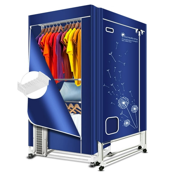 KASYDoFF Portable Clothes Dryer, 1600W-110V Clothes Dryer, 67Inch -3 Tier Foldable Clothes Dryers Rack, Energy Saving Portable Dryer for Apartment, Indoor, Travel, RV,Blue
