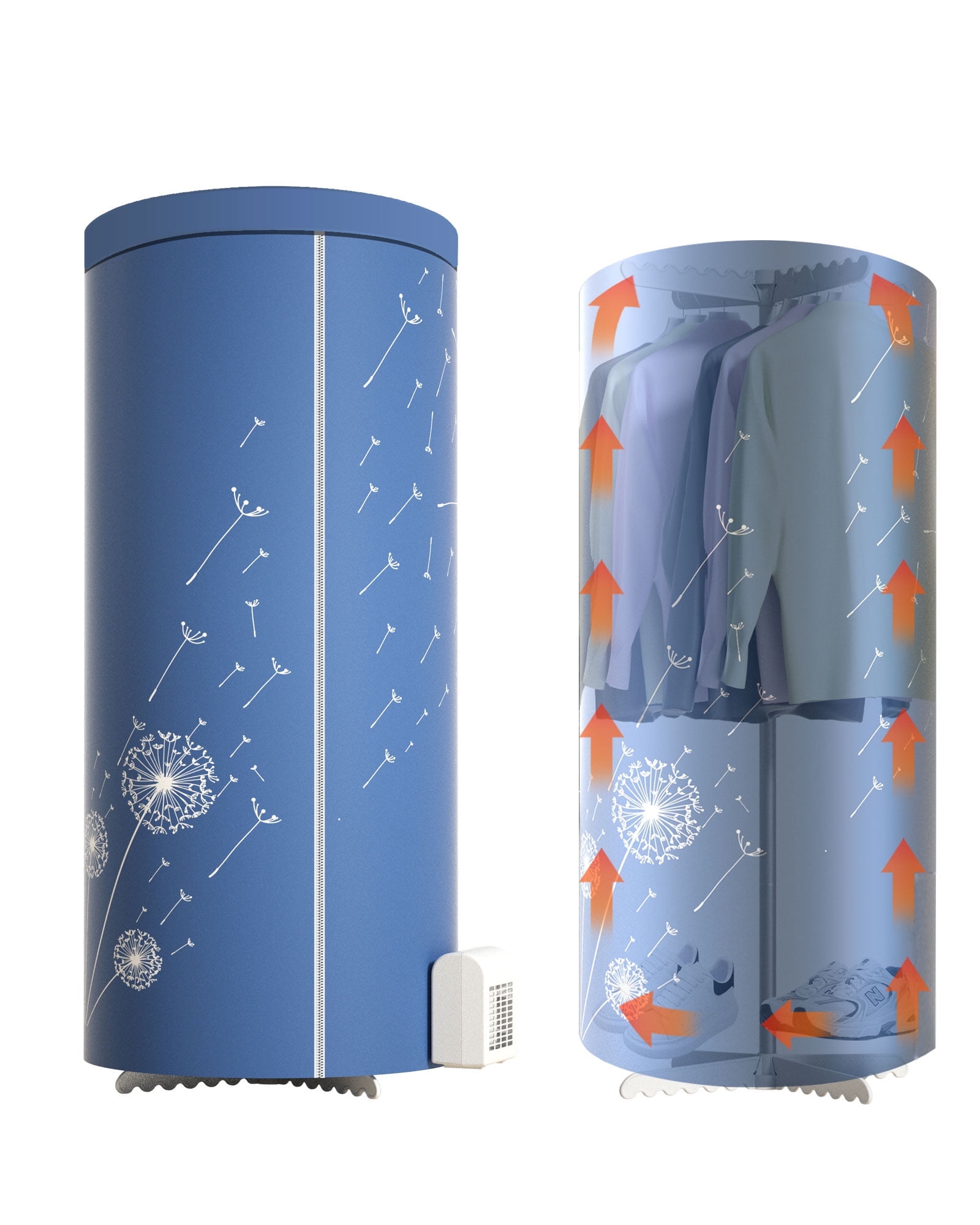 KASYDoFF Portable Dryer, 46Inch -1000W Electric Clothes Dryer, Travel Portable Dryer Machine for Clothes with Timer, Mini Dryer for Apartment
