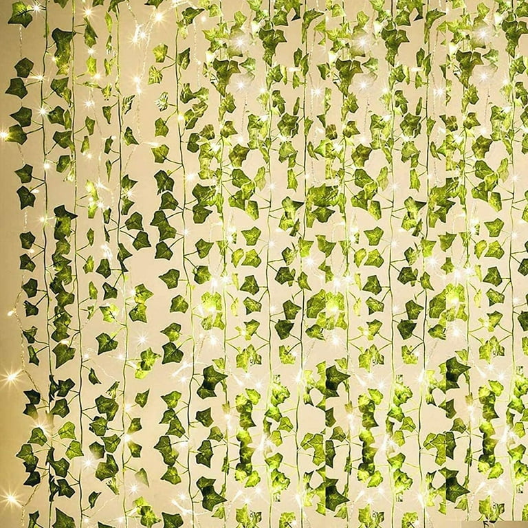 KASZOO 84Ft 12 Pack Artificial Ivy Garland Fake Plants with 80 LED