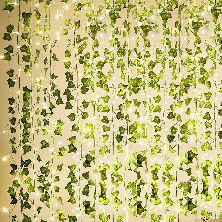 12 Pack Artificial Ivy Garland Fake Vine Green Plant Hanging Leaf