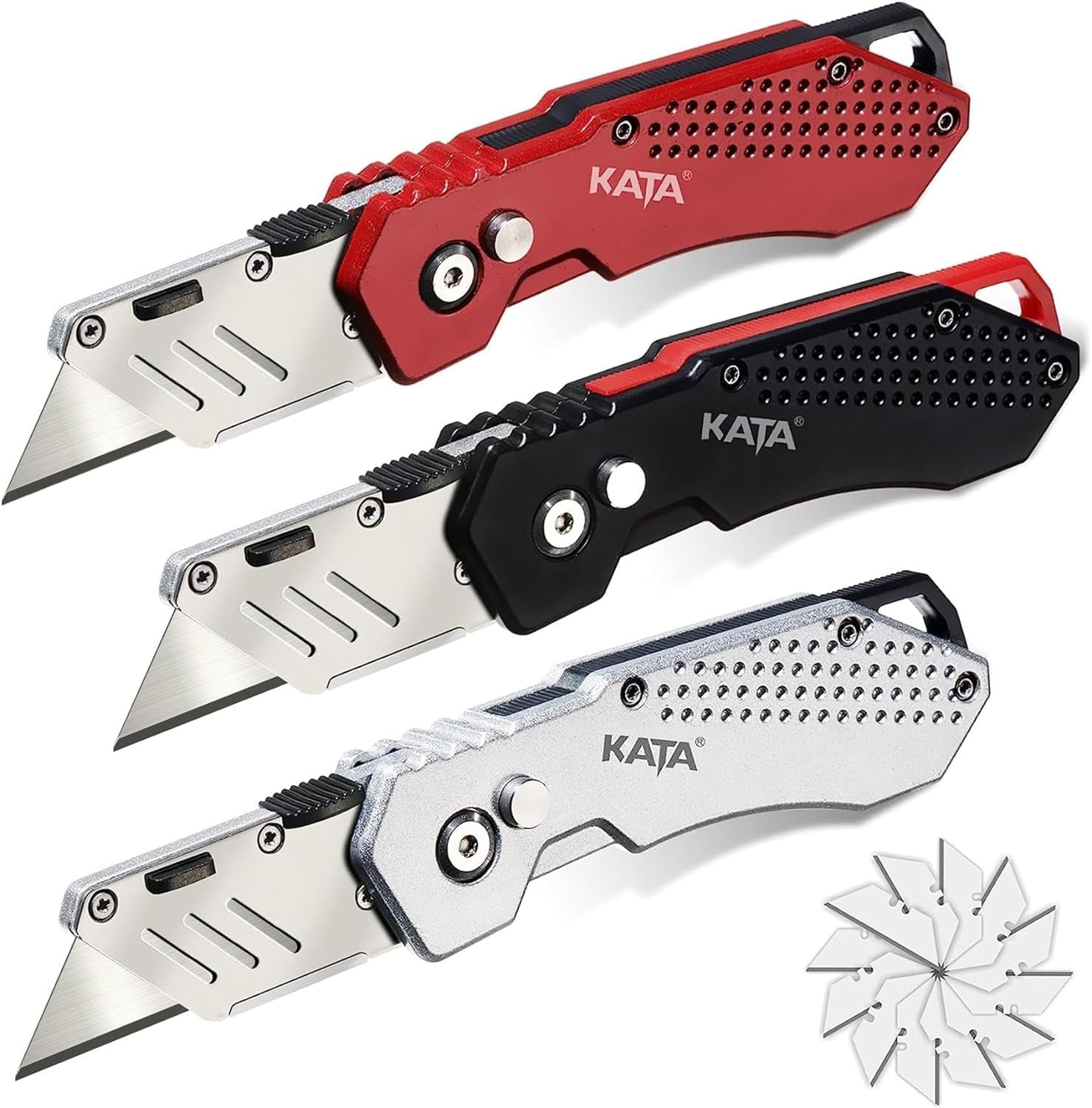 Kata Heavy Duty Folding Utility Knife Set with Zinc Alloy Body