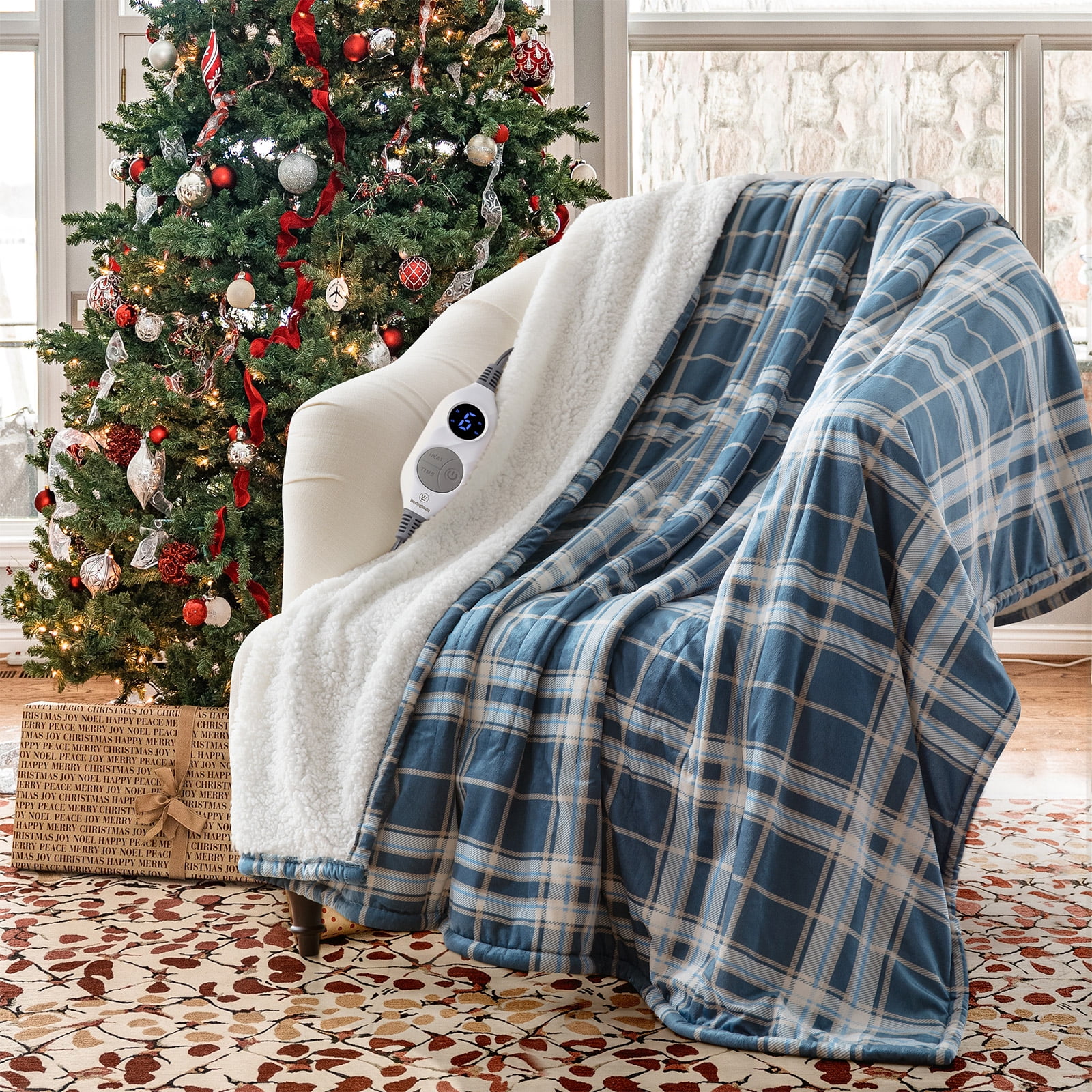 KATA Electric Blanket Heated Throw Blanket, Plaid Lamb plush Heating Blanket,  6 Heat Settings u0026 2-10 Hours Auto Shutoff Setting, 50x60in, Teal Plaid -  Walmart.com