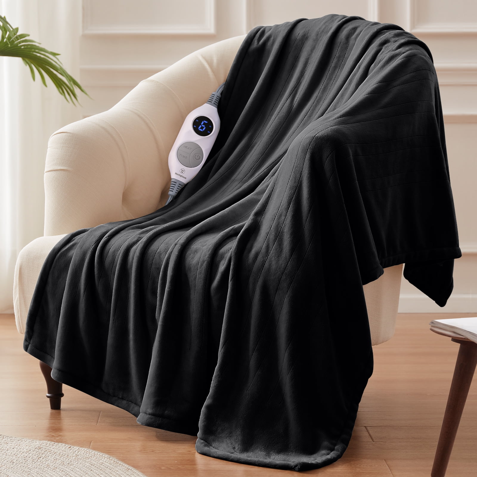 KATA Electric Heated Blanket, 50 x 60 size, 6 Heating Levels u0026 2-10 Hour  Time Setting, Soft Silky Microplush Flannel Throw Blanket, Machine  Washable, Charcoal Grey - Walmart.com