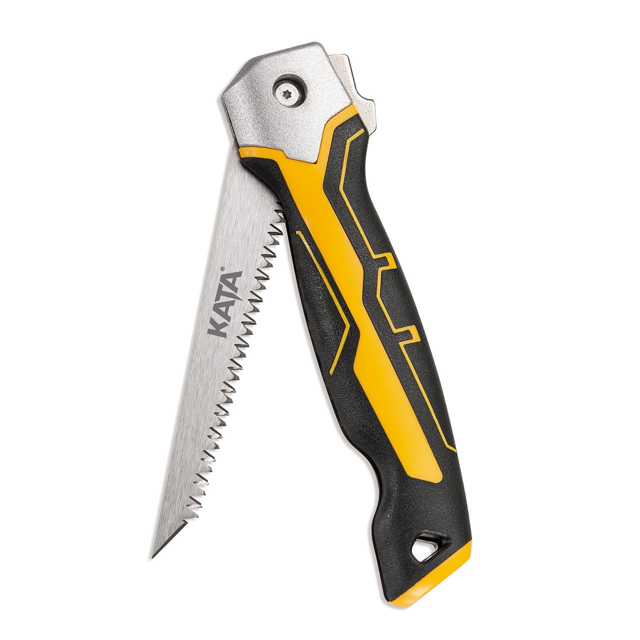 KATA Folding Jab Saw/Drywall Saw, Sheetrock Saw with Soft Grip Handle, Hand Saw, Plywood and PVC, Hacksaw with 65Mn Steel Blade for Wallboard