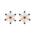 thumbnail image 1 of KATARINA 0.12 cttw Blue Diamond "Snow Flake" Earrings in 10K Rose Gold, 1 of 1