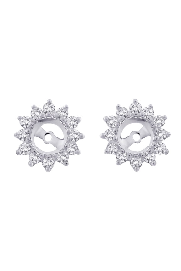 1/2 cttw Diamond Floral Earring Jackets in 14K White Gold