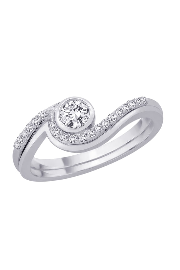 14K White Gold 1/3 cttw Diamond Bridal Engagement Set (G-H, SI2-I1)