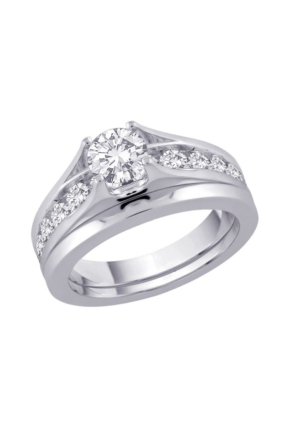 14K White Gold 1 cttw Diamond Engagement Set (G-H, SI2-I1)