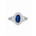thumbnail image 1 of KATARINA Baguette Cut Diamond and Sapphire Engagement Ring in 14K White Gold (1 1/10 cttw, G-H, I2-I3), 1 of 2
