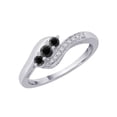 thumbnail image 1 of KATARINA Black and White Diamond Twist Ring in Sterling Silver (1/4 cttw), 1 of 2