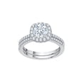 thumbnail image 1 of KATARINA Bridal Set Diamond Halo Engagement Ring in Sterling Silver (1 3/8 cttw, I-J, I1-I2) (Size-10.5), 1 of 2