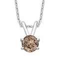 thumbnail image 1 of KATARINA Brown - I1 Round Brilliant Cut Diamond Solitaire Pendant Necklace in 14K White Gold (1/6 cttw), 1 of 2